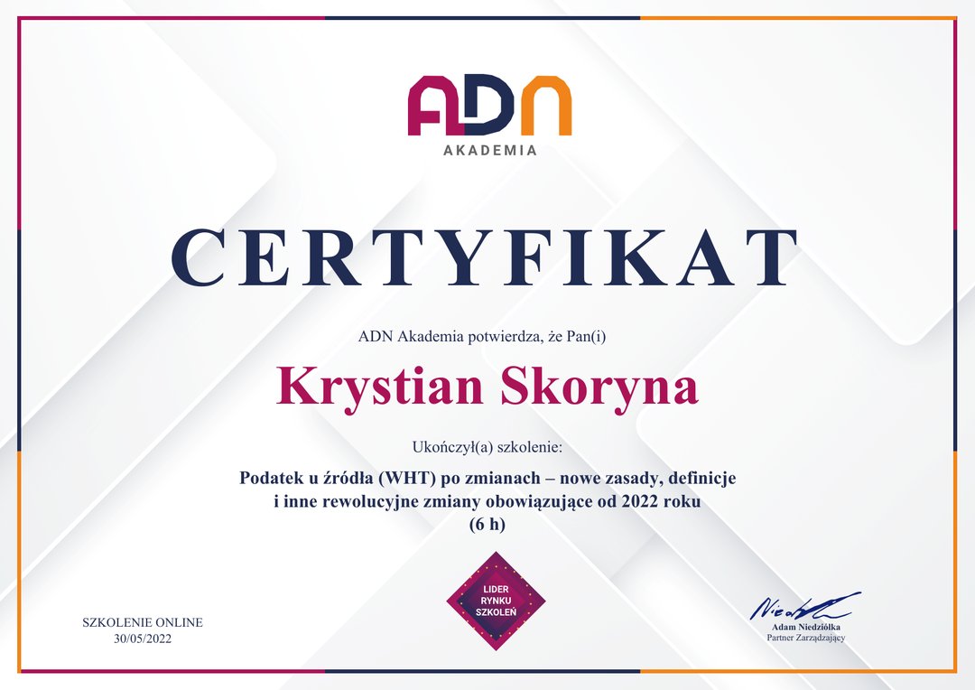 Podatek u źródła (WHT) — zmiany od 2022 — ADN Akademia